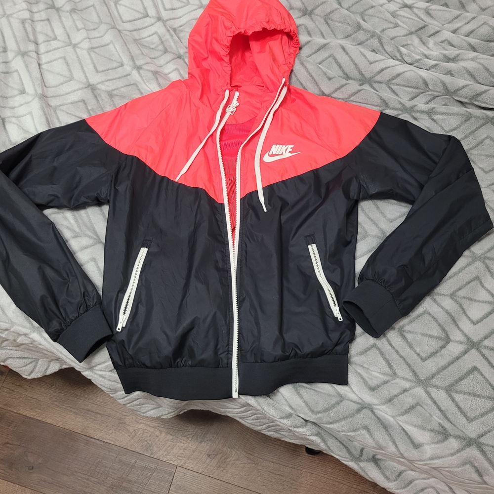 Nike Red and Black Windbreaker Jacket